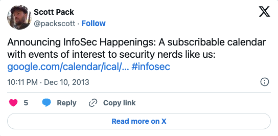InfoSec Happenings Announcement