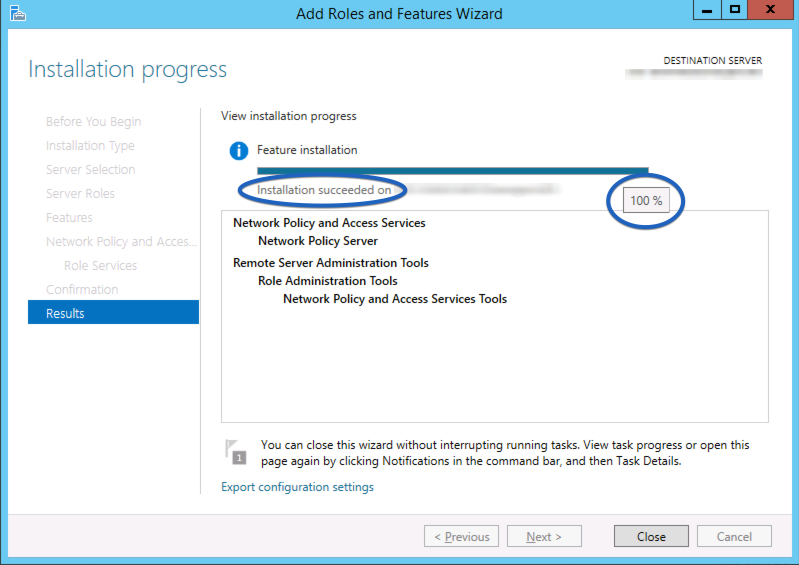 Role Installation Success
